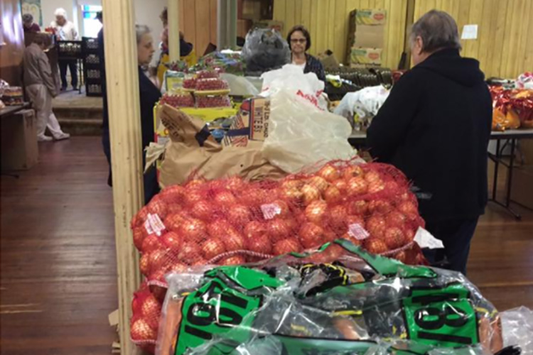 Volunteers organizing food deliveries